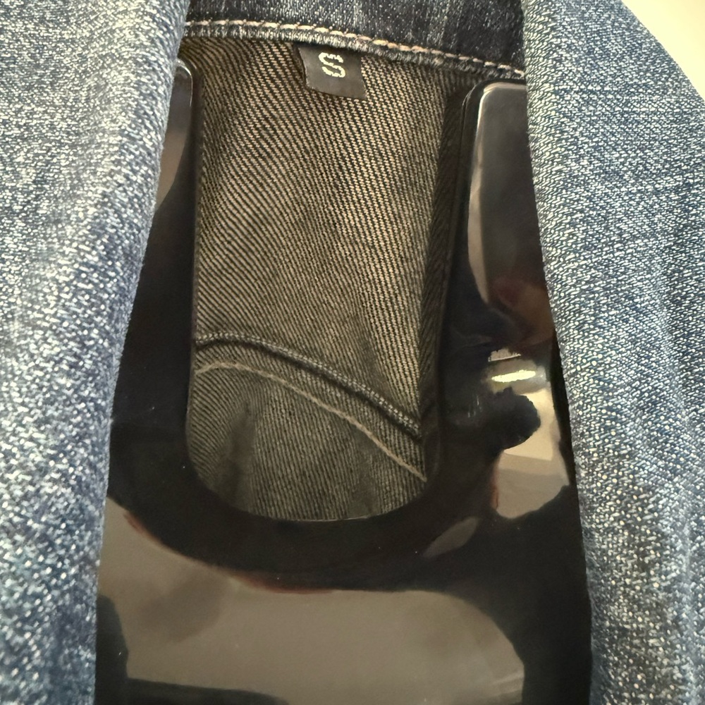 Denim Jacket with Black Accents
